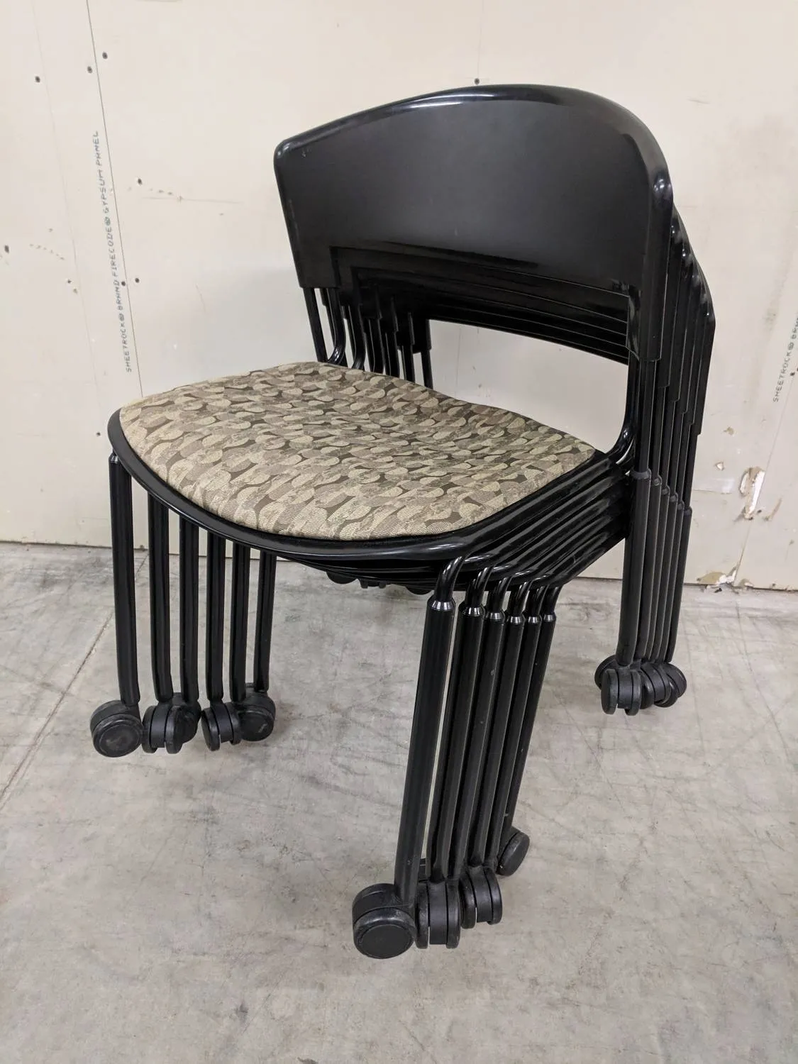 Vecta Green Rolling Stacking Guest Chairs