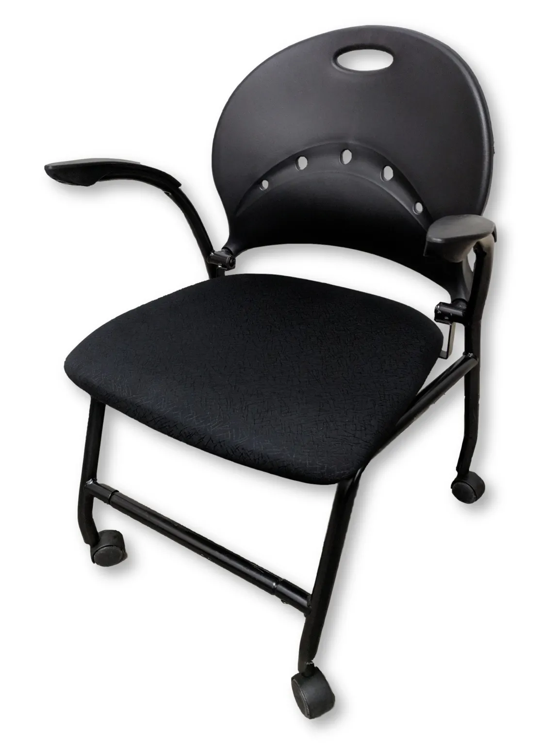 Black Nesting Guest Chairs with Casters
