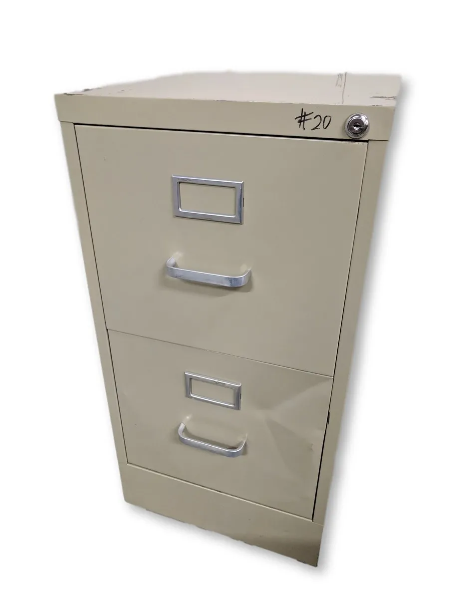 Tan 2 Drawer Vertical File Cabinet
