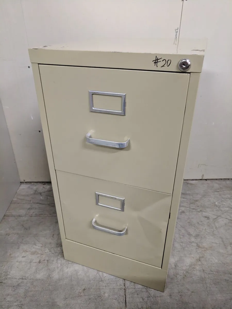 Tan 2 Drawer Vertical File Cabinet