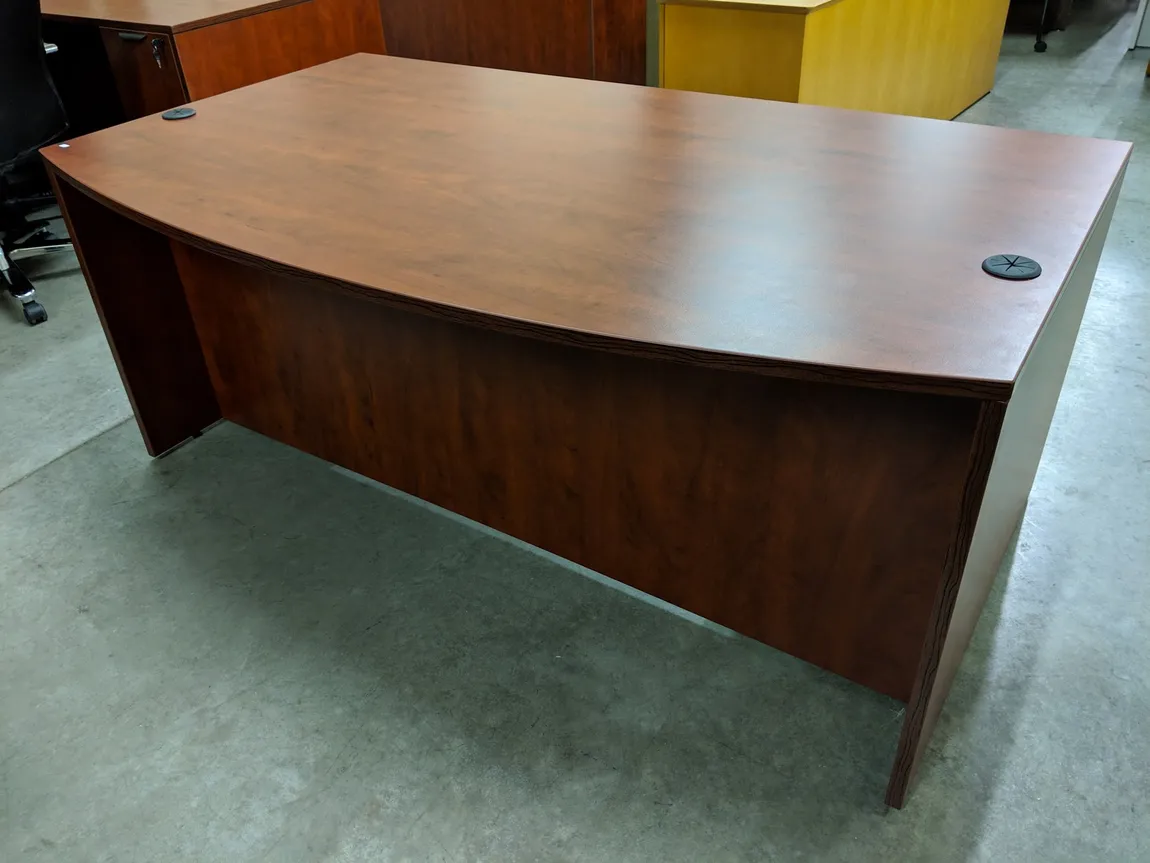 Cherry Laminate Bow Front Desk