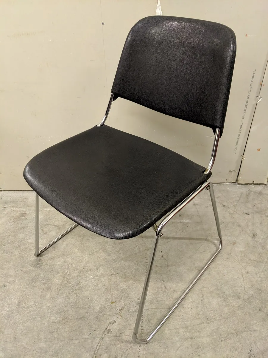 Black Plastic Stacking Guest Chairs