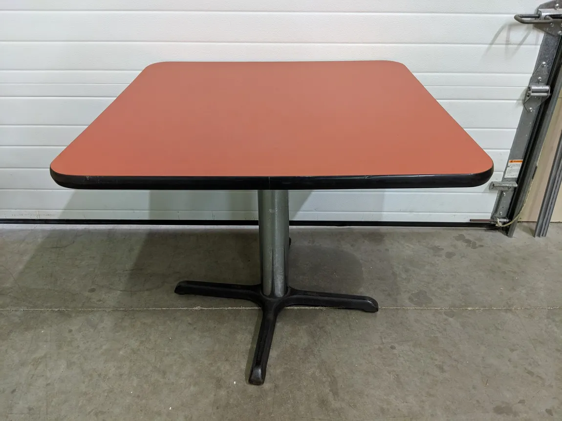 Square Brown Laminate Tables â€“ 35.75 Inch Wide