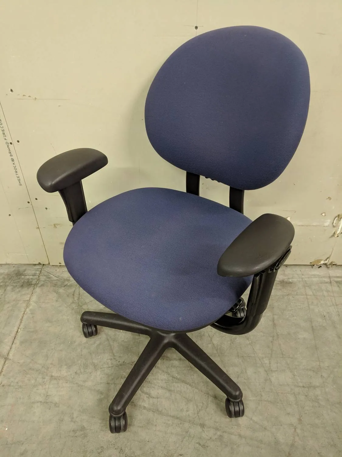 Steelcase Blue Fabric Rolling Office Chairs