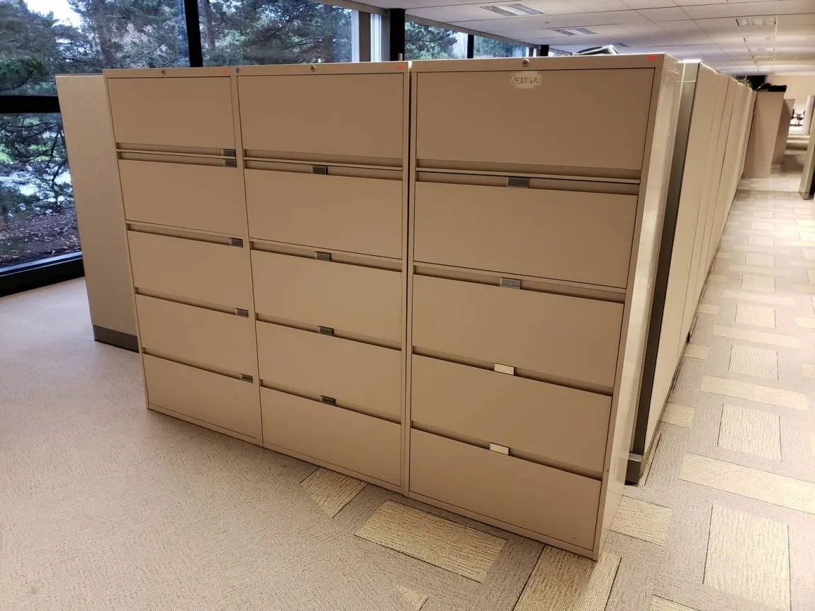Steelcase Putty 5 Drawer Lateral Filing Cabinets â€“ 30 Inch Wide