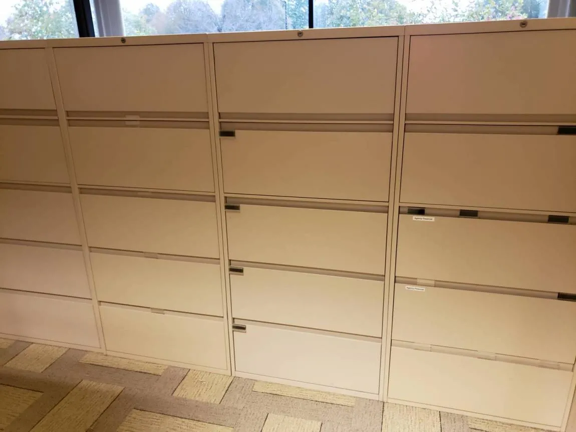 Steelcase Putty 5 Drawer Lateral Filing Cabinets â€“ 30 Inch Wide