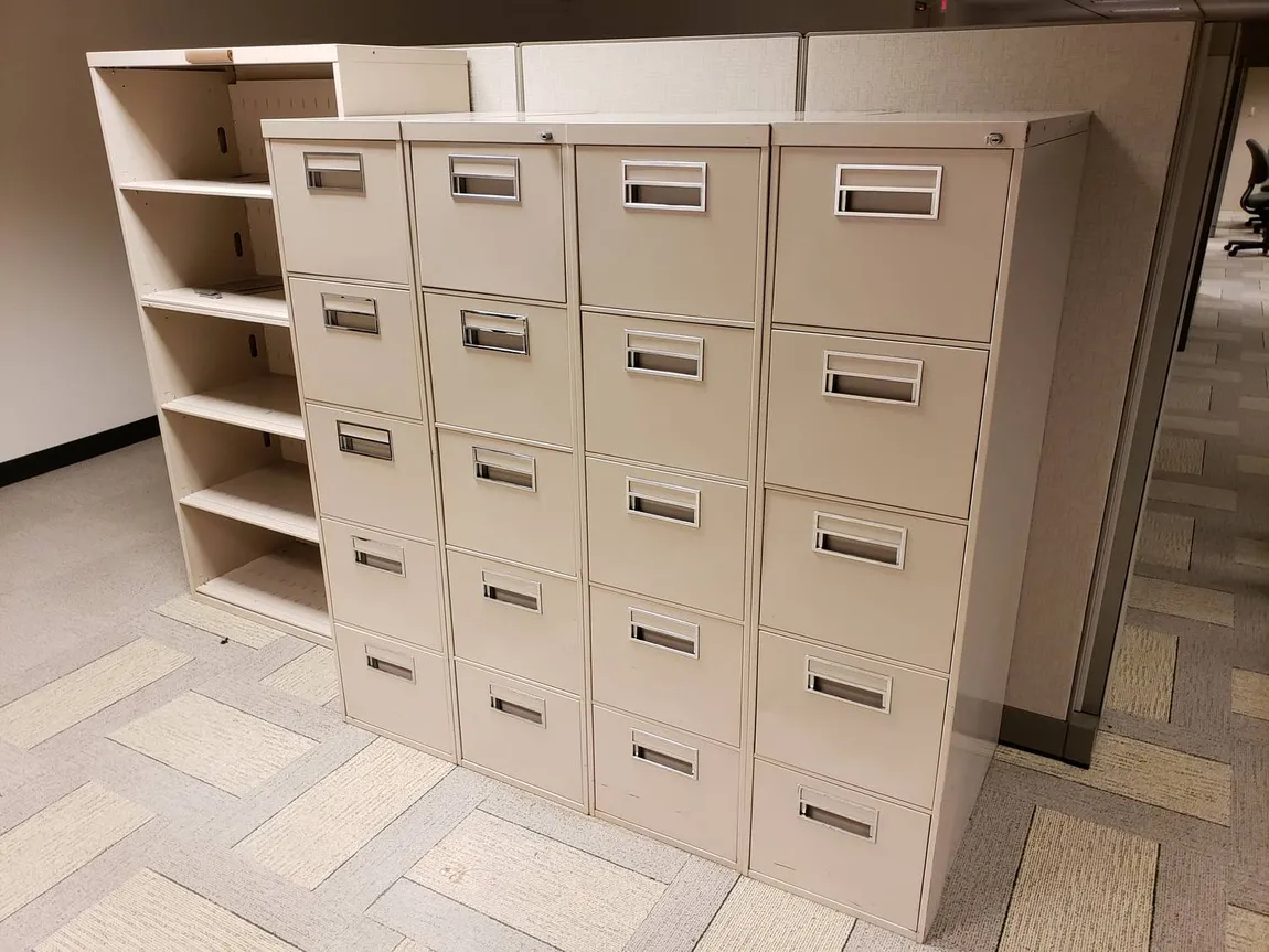Steelcase Beige 5 Drawer Vertical File Cabinet