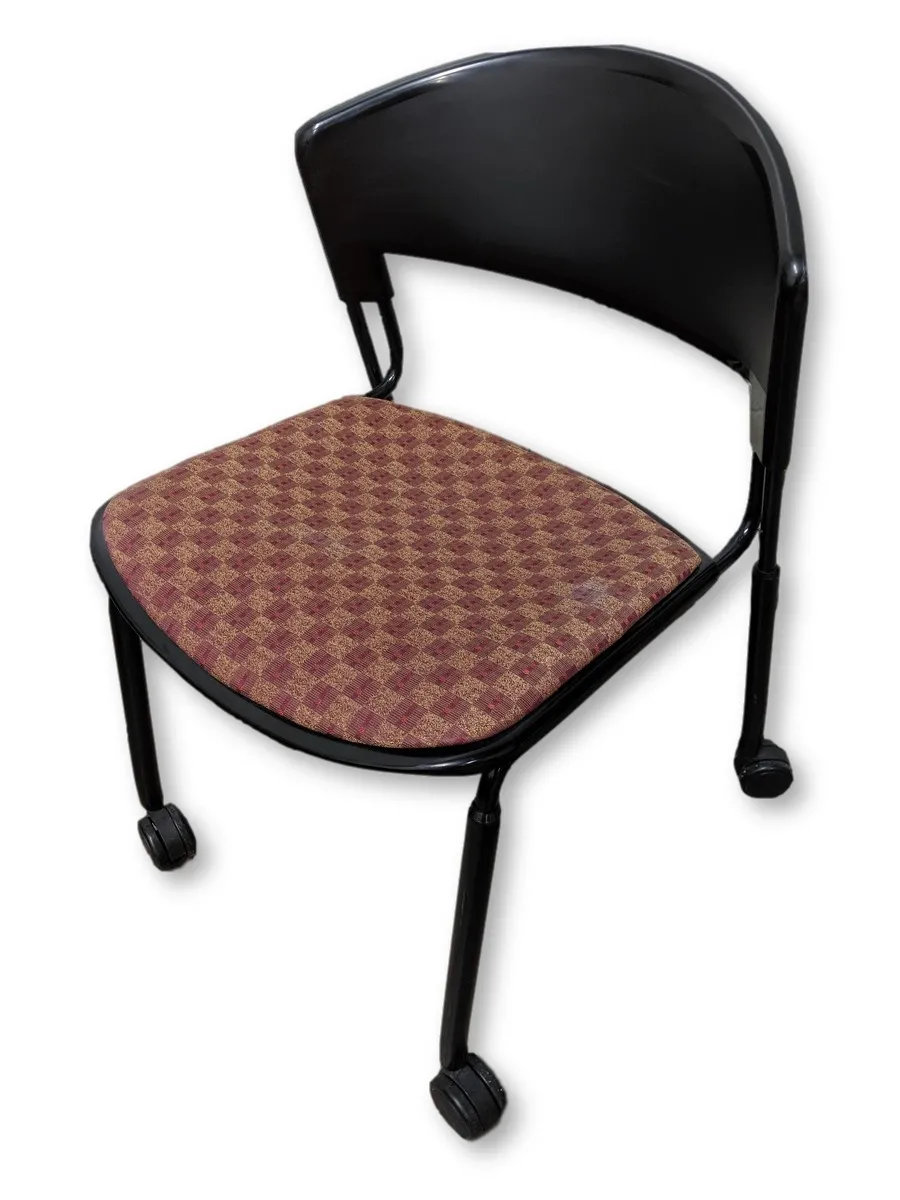 Vecta Red Rolling Stacking Guest Chairs