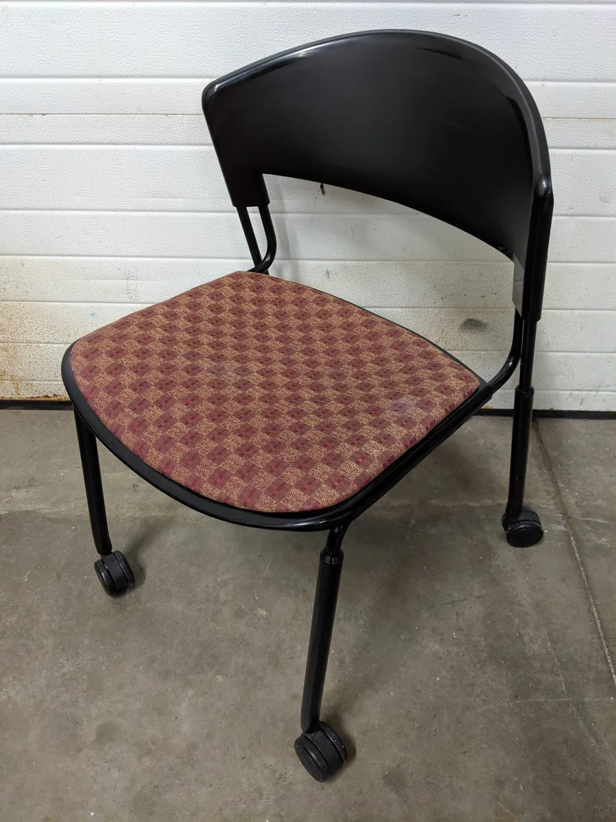 Vecta Red Rolling Stacking Guest Chairs