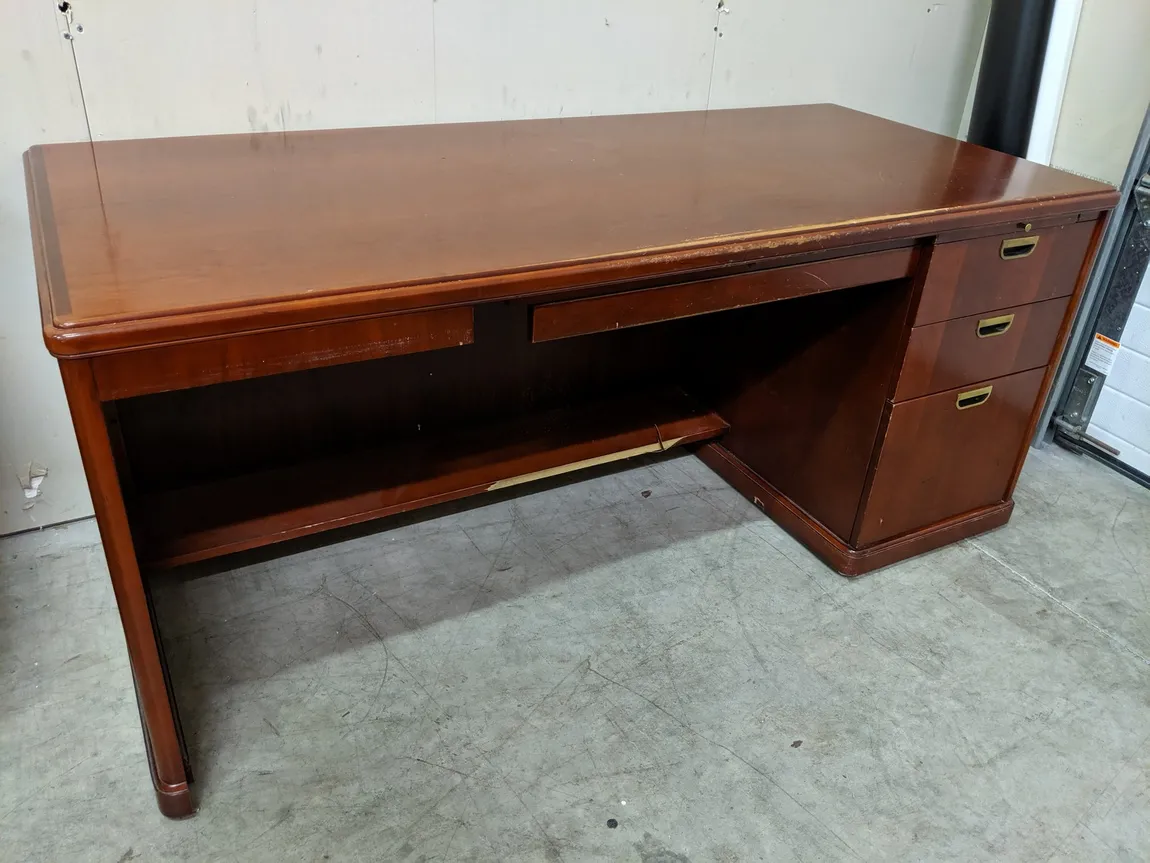 Solid Wood Cherry Desk with Drawers