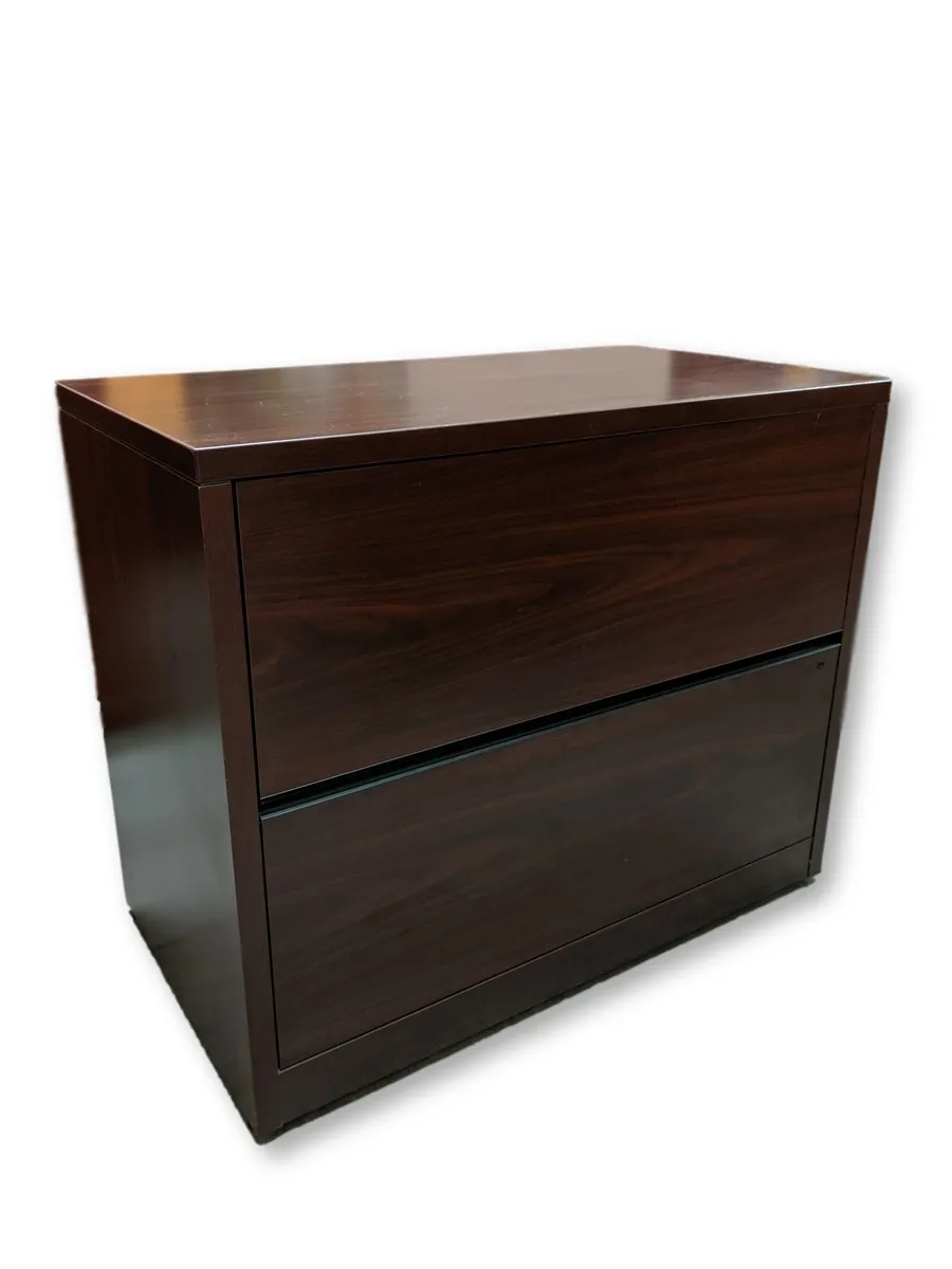Mahogany Laminate 2 Drawer Lateral Filing Cabinet â€“ 36 Inch Wide