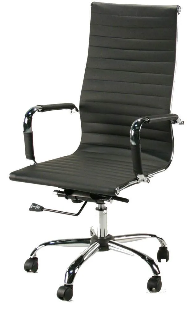 Contemporary Black High Back Rolling Office Chair