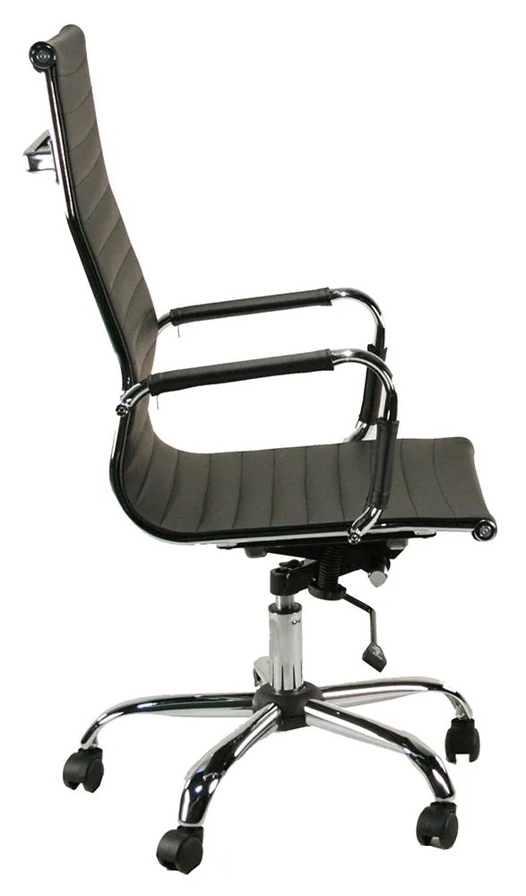 Contemporary Black High Back Rolling Office Chair