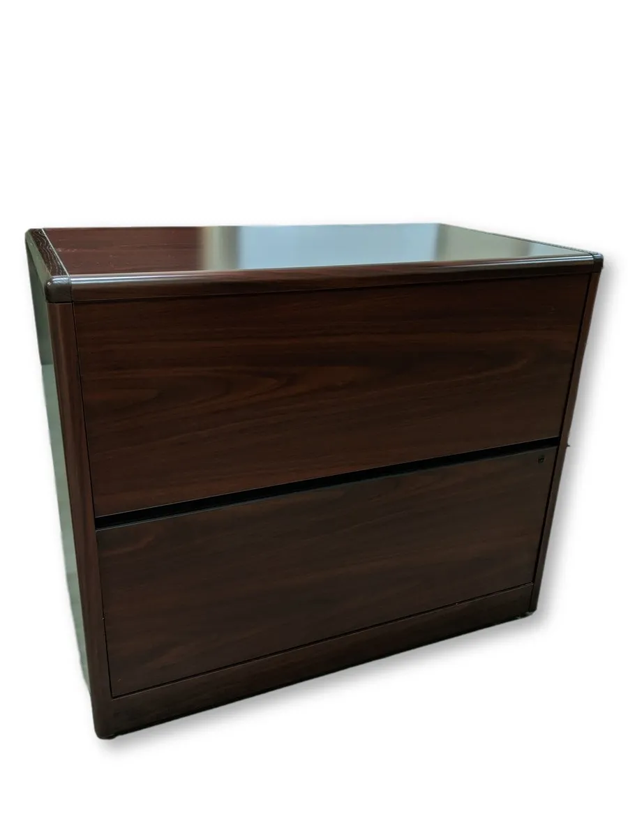 Mahogany Laminate 2 Drawer Lateral File Cabinet â€“ 36 Inch Wide