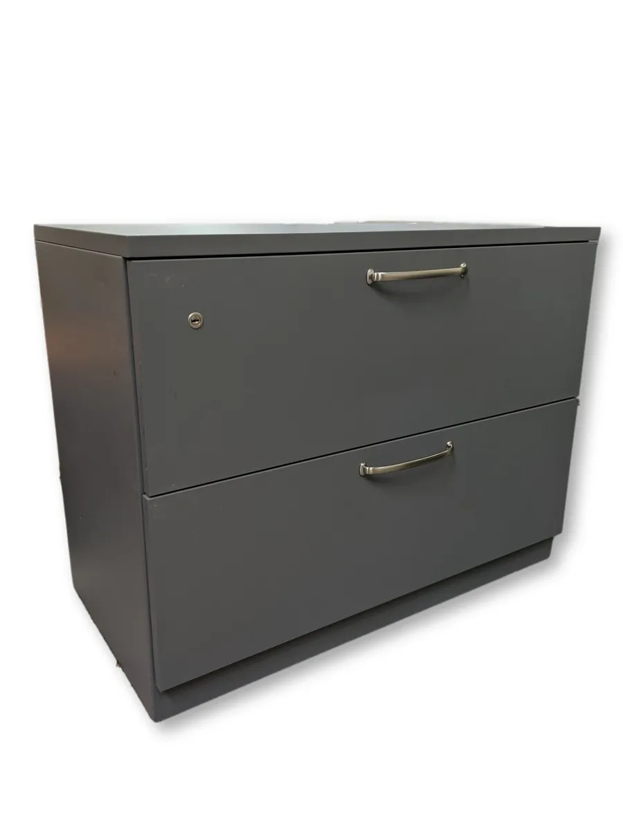 Steelcase Gray 2 Drawer Lateral Filling Cabinet â€“ 36 Inch Wide