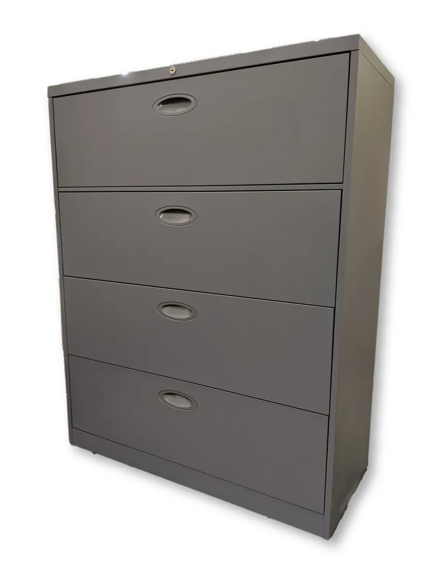 Steelcase Gray 4 Drawer Lateral Filling Cabinet â€“ 42 Inch Wide
