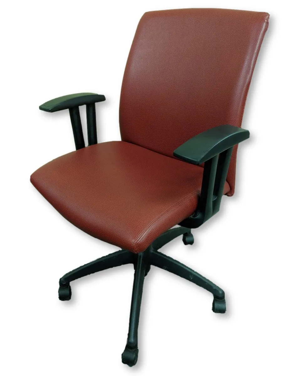 Red Vinyl Rolling Office Chairs