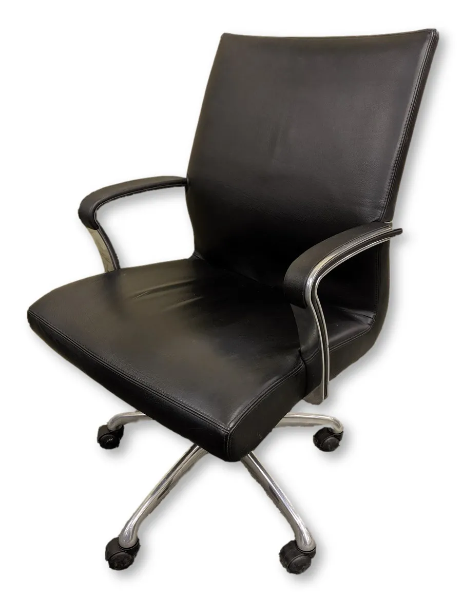 Brayton International Black Vinyl Rolling Office Chair