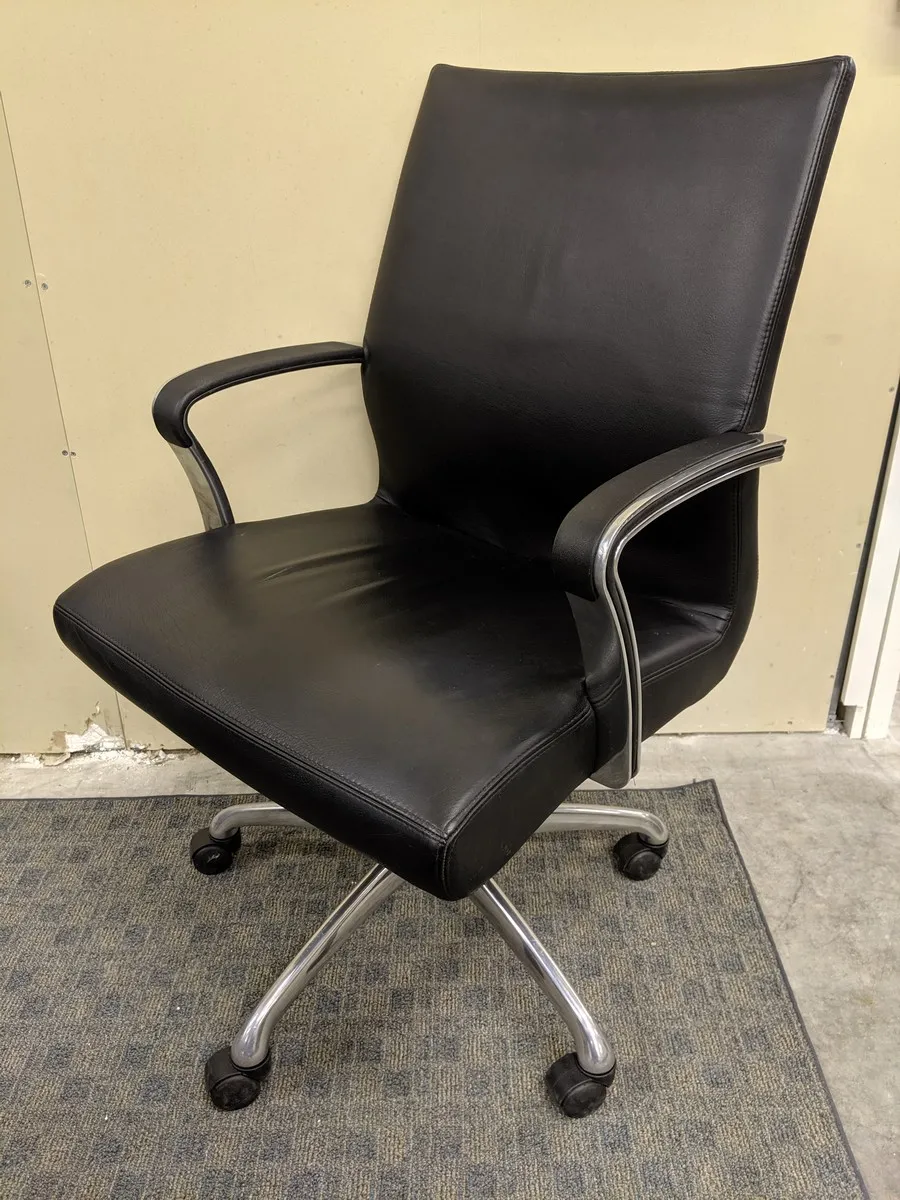 Brayton International Black Vinyl Rolling Office Chair