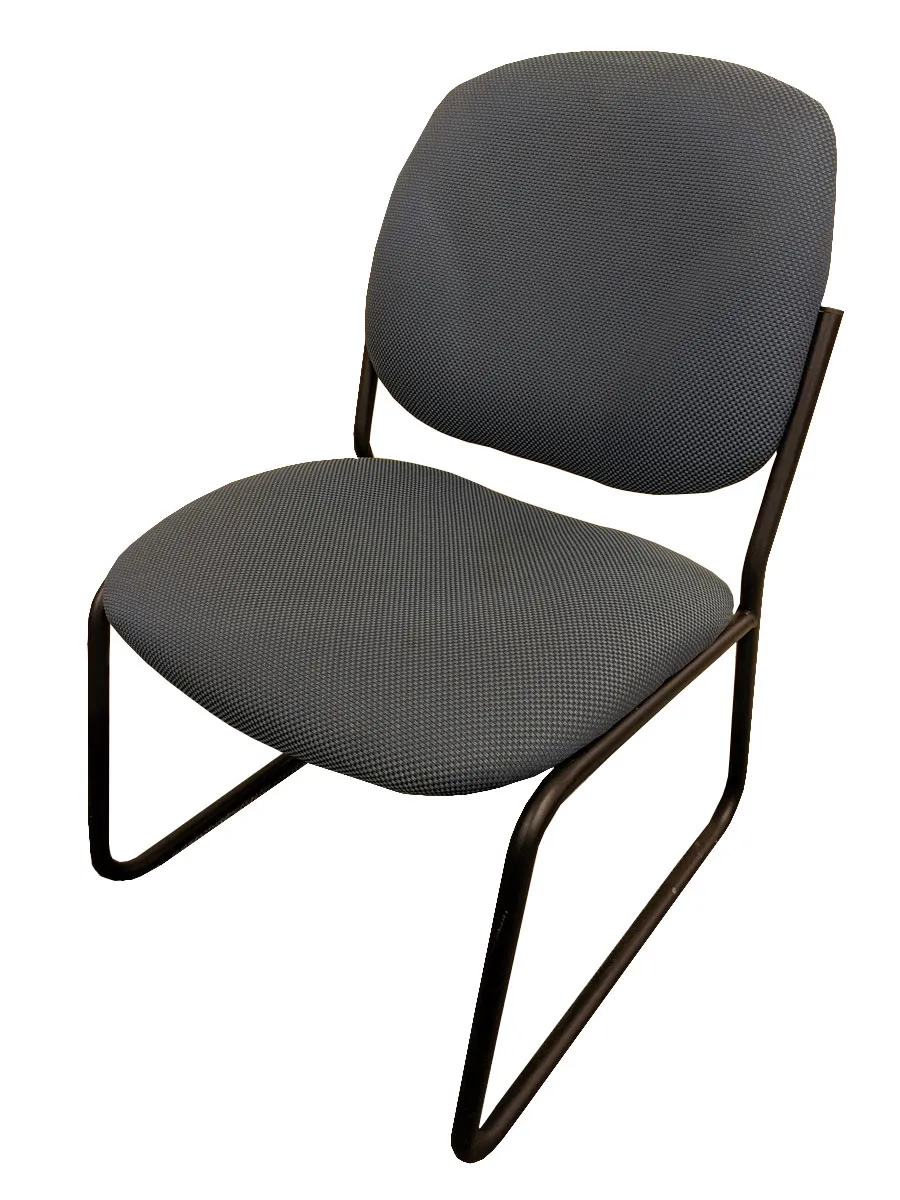 Blue Fabric Guest Chair without Arms