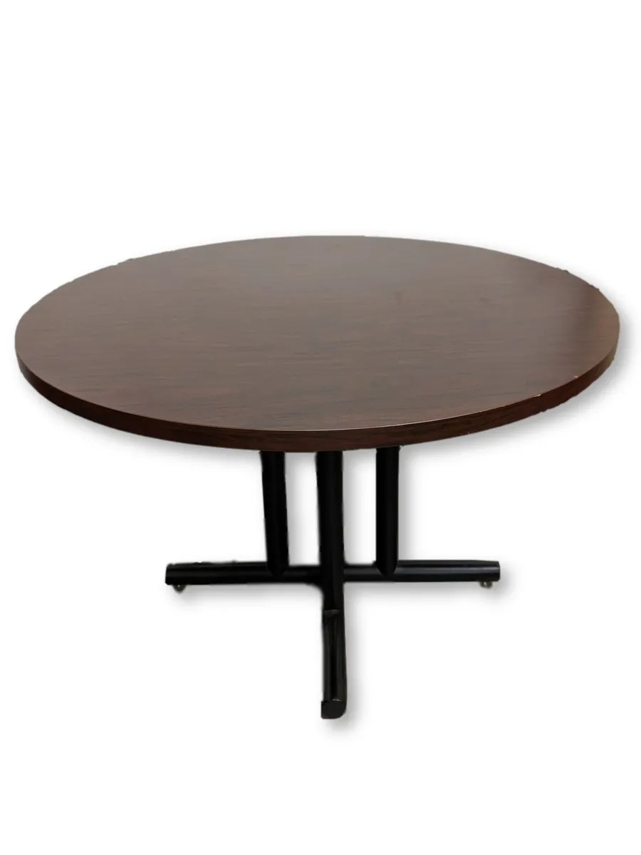 41.5â€ Round Mahogany Laminate Table