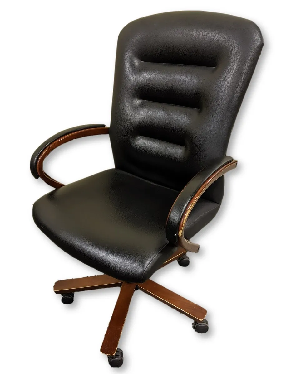 National Black Vinyl Rolling Office Chair