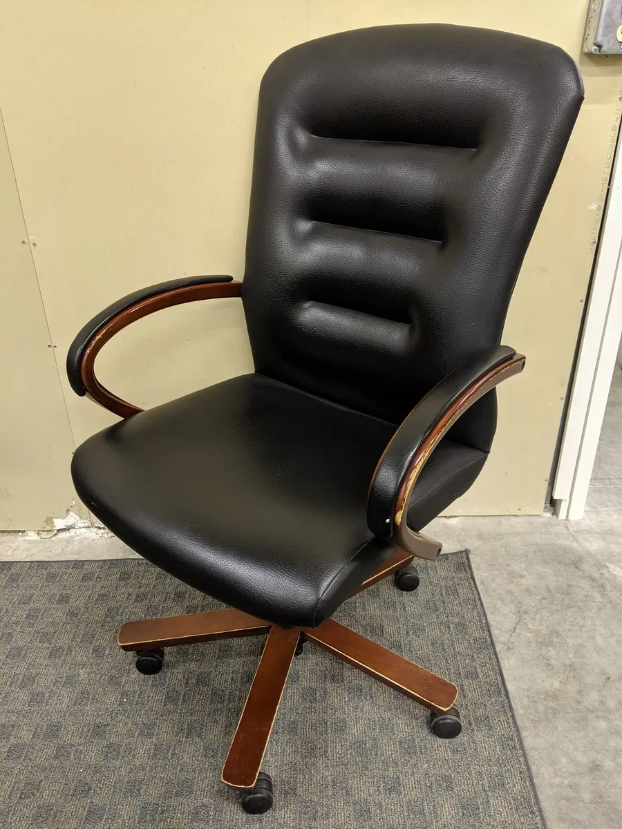 National Black Vinyl Rolling Office Chair