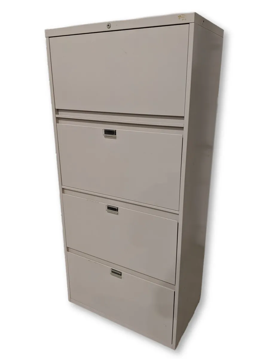 Putty Metal 4 Drawer Lateral Filing Cabinet â€“ 30 Inch Wide