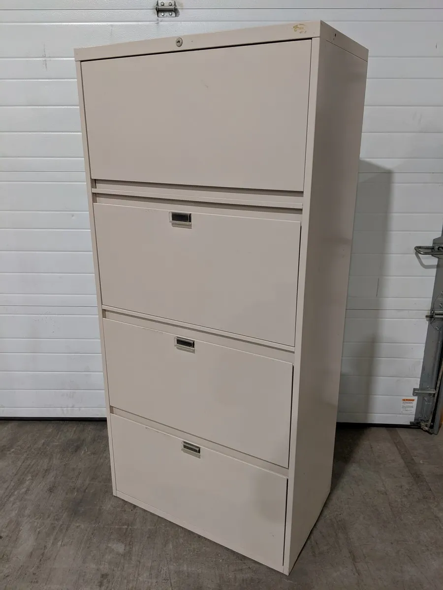 Putty Metal 4 Drawer Lateral Filing Cabinet â€“ 30 Inch Wide