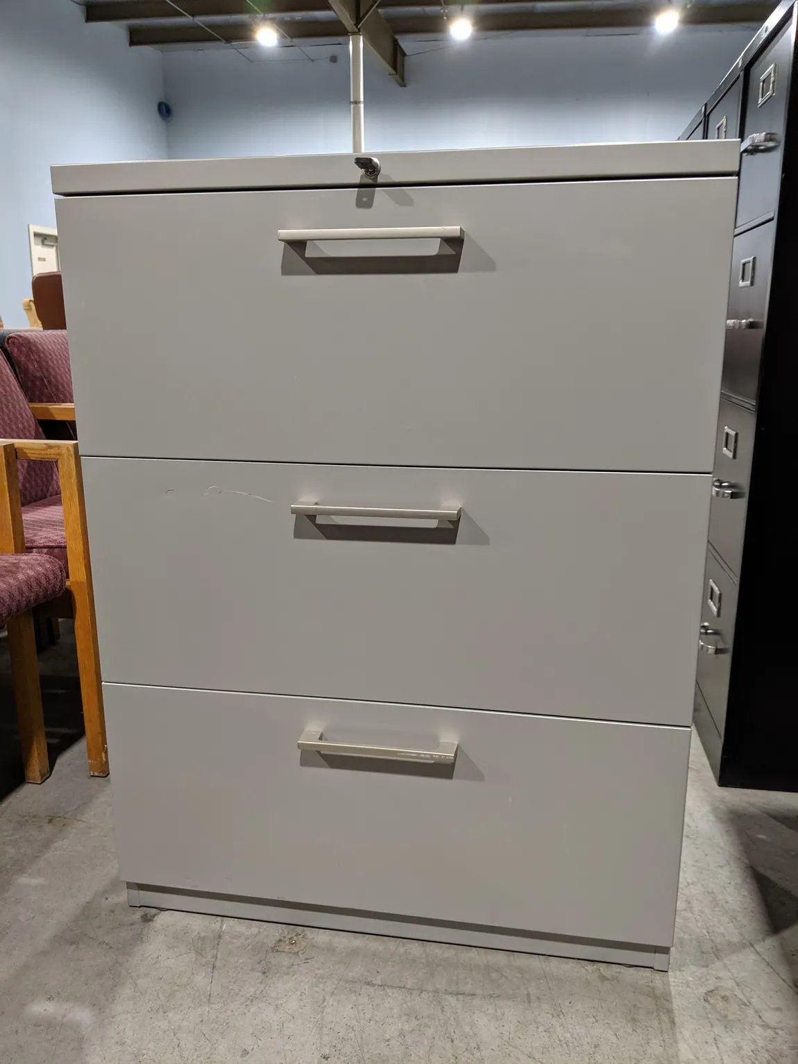 Haworth 3 Drawer Lateral Filing Cabinet - 30 Inch Wide