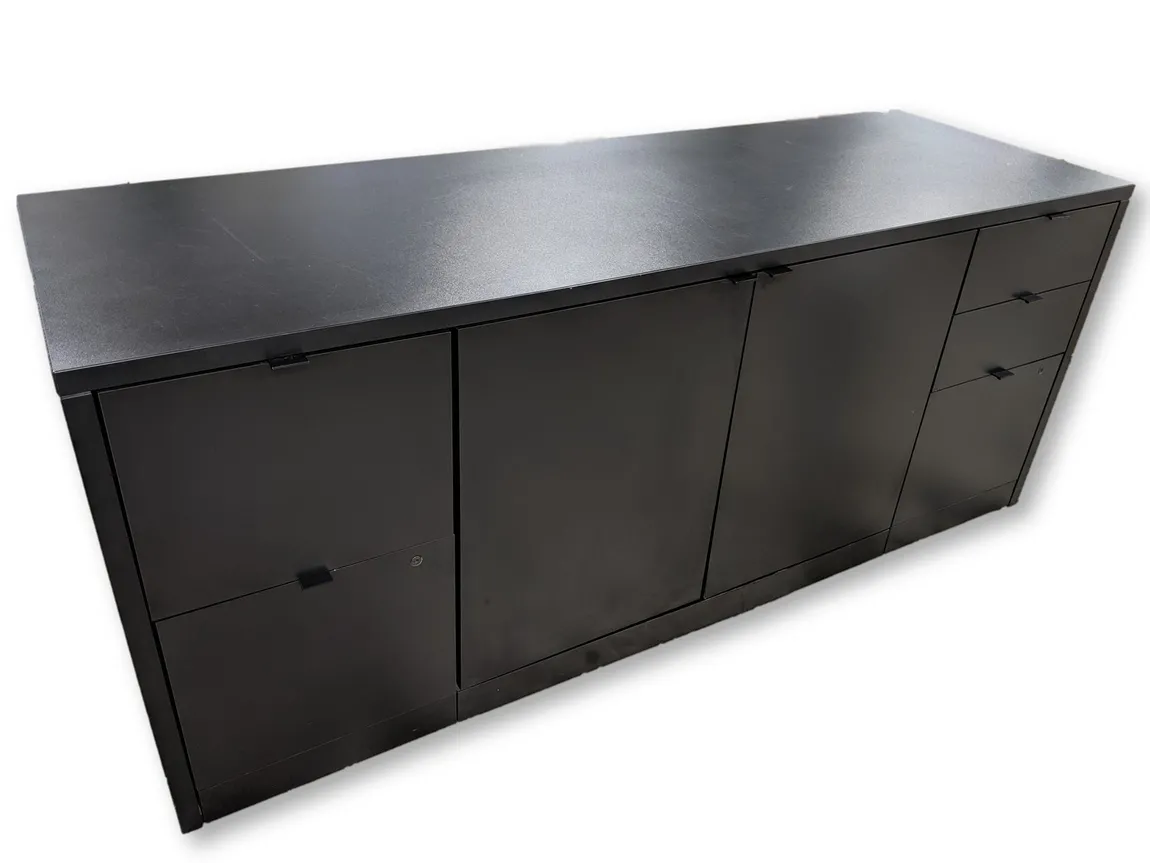 Black Laminate Storage Credenza 