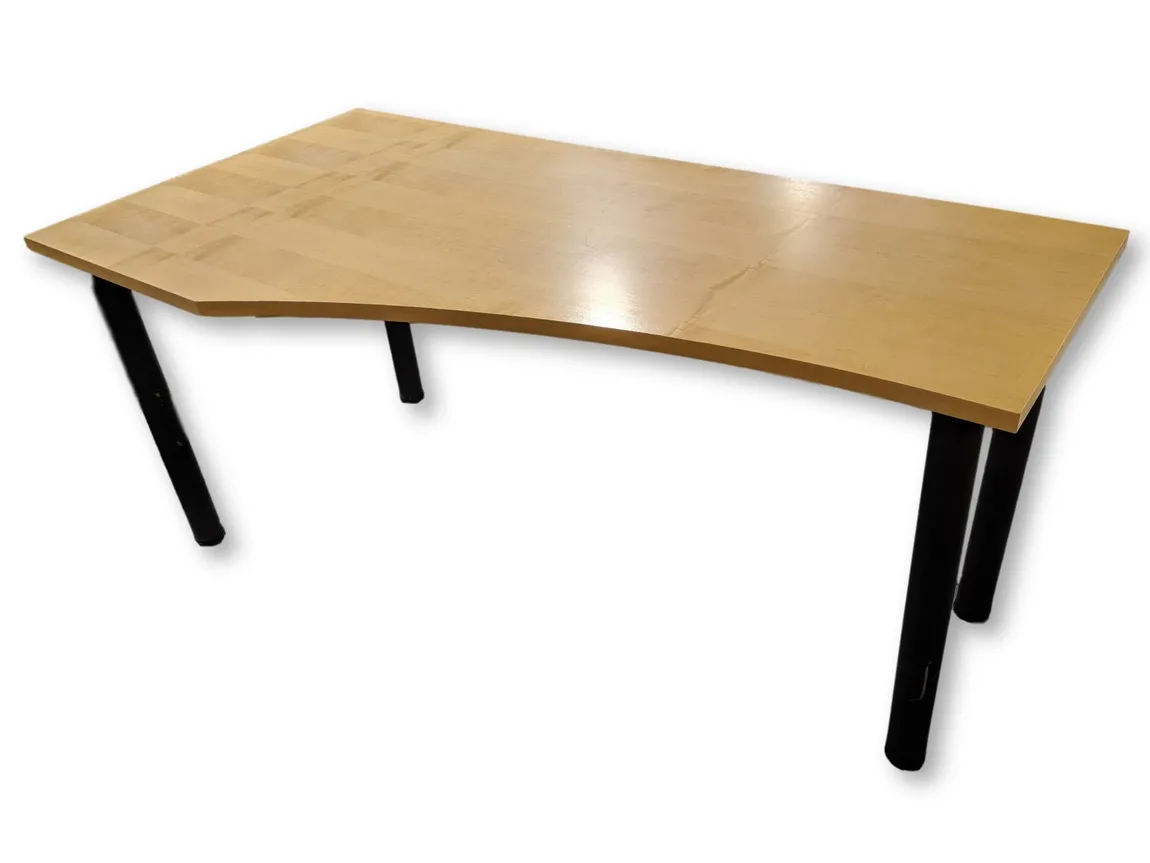Maple Laminate Table with Black Metal Legs