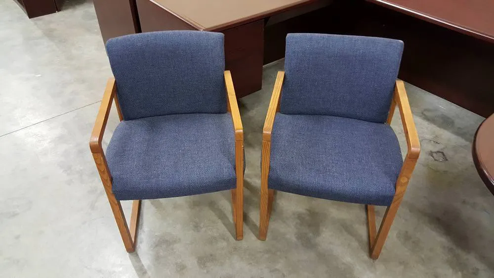 Blue Fabric Guest Chairs