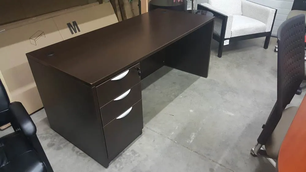 Espresso Finish Desk with Drawers 