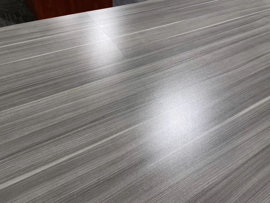 Gray U-Shaped Desk with Hutch and Drawers