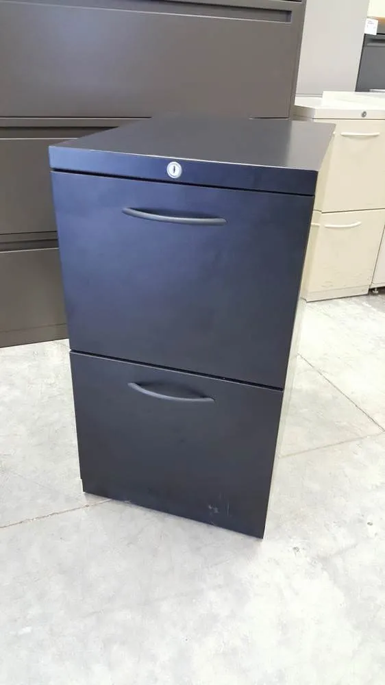 Black Two Drawer Teknion Pedestal File