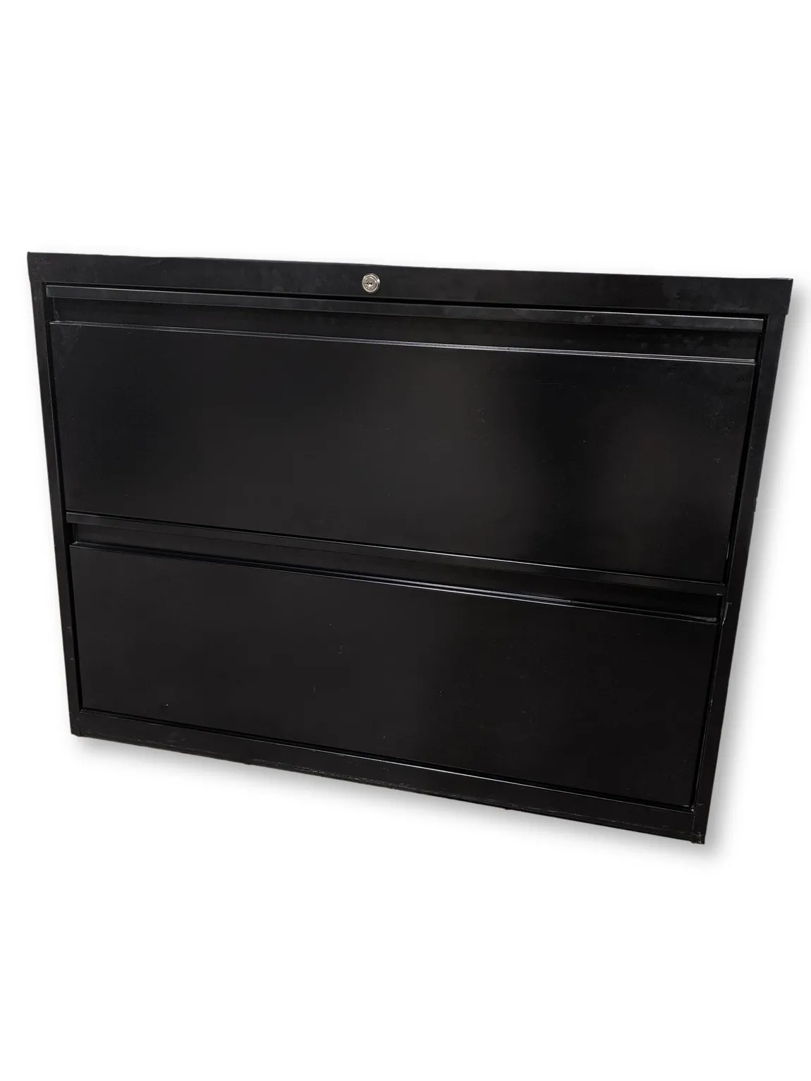 Black Metal 2 Drawer Lateral Filing Cabinet â€“ 36 Inch Wide