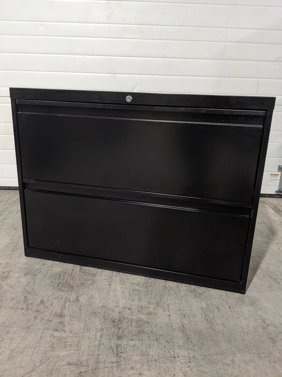 Black Metal 2 Drawer Lateral Filing Cabinet â€“ 36 Inch Wide