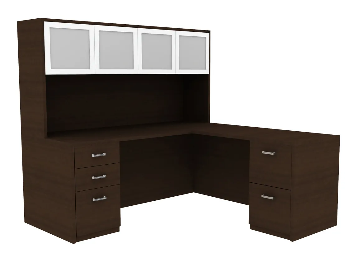 L-Shaped Desk with Hutch