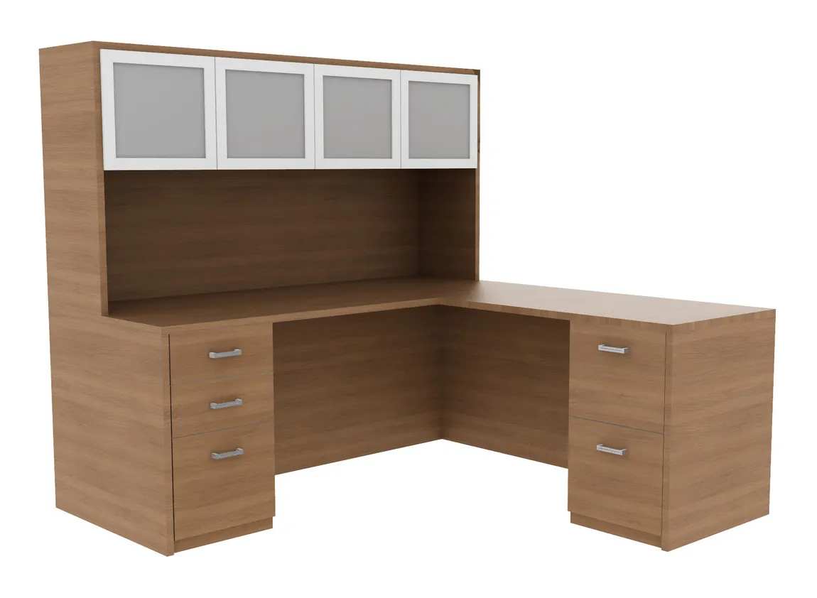 L-Shaped Desk with Hutch