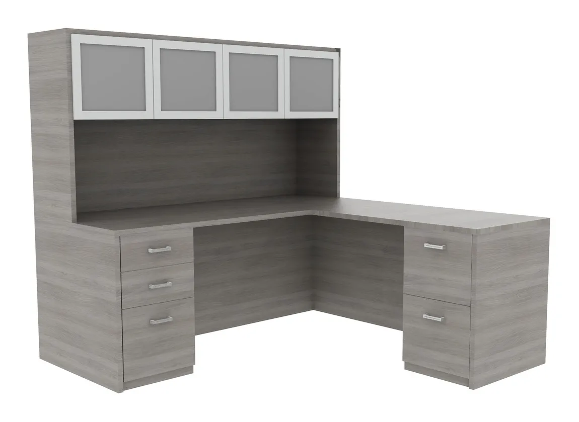 L-Shaped Desk with Hutch