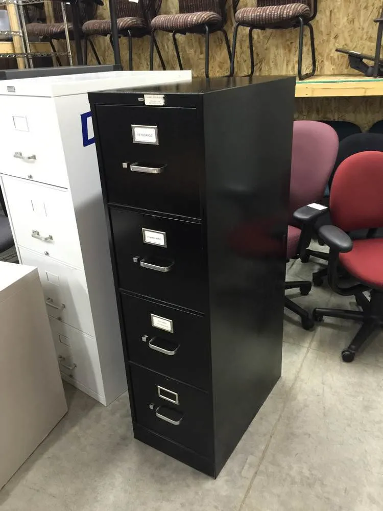 Black 4 Drawer HON File Cabinet 