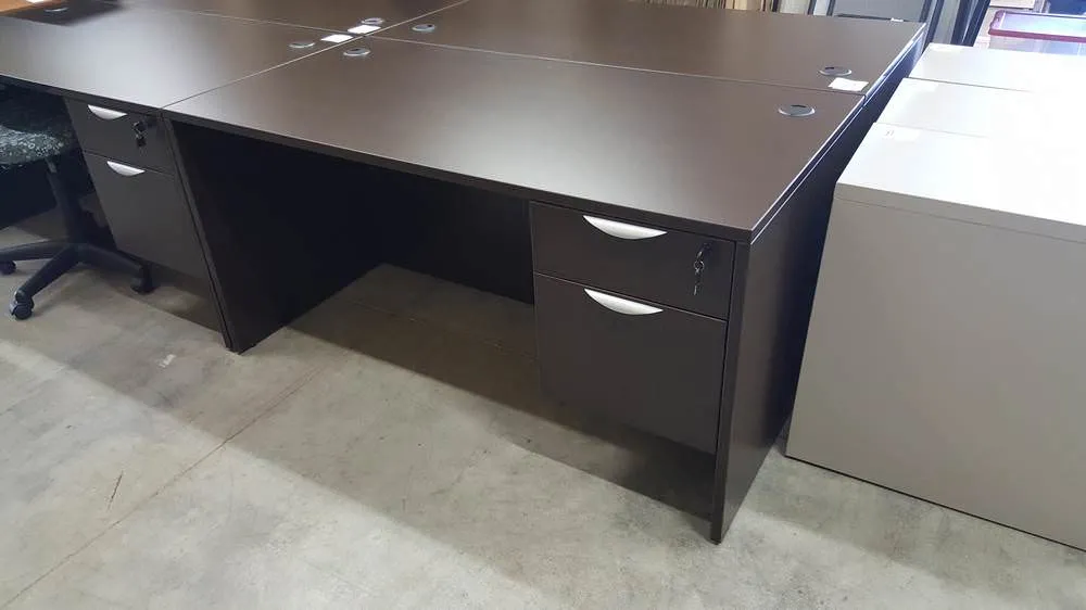 Dark Walnut Desk with built in Drawers