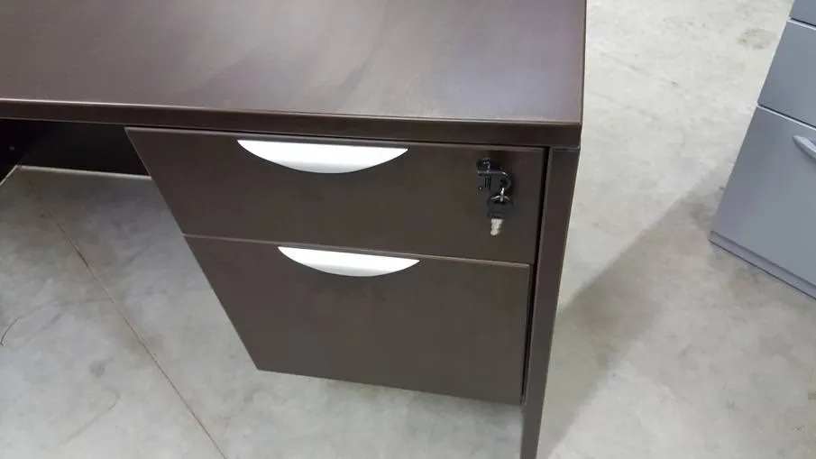 Dark Walnut Desk with built in Drawers