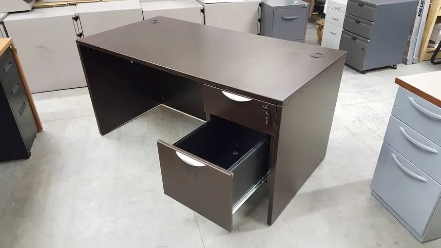 Dark Walnut Desk with built in Drawers