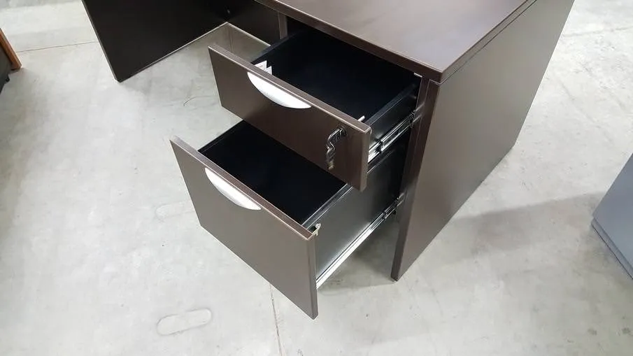 Dark Walnut Desk with built in Drawers