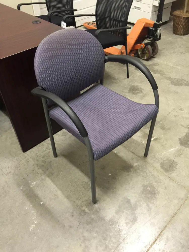 Purple Side Guest Chair with Black Arms