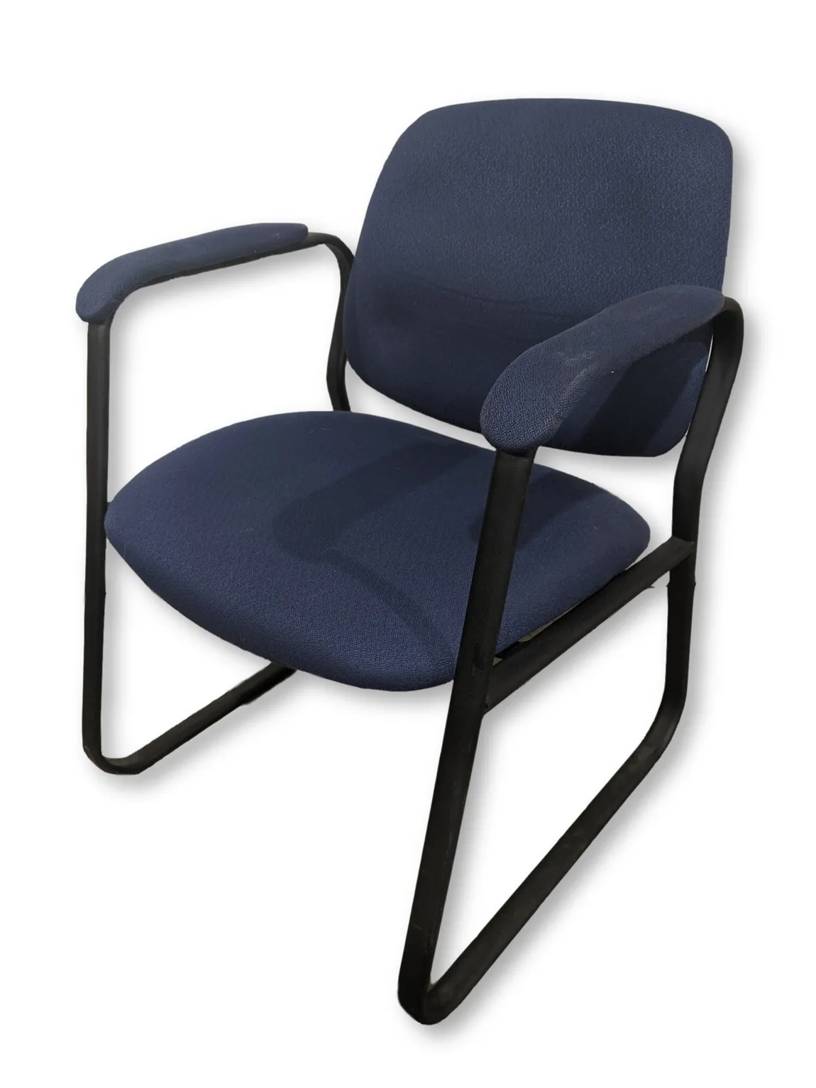 Global Blue Guest Chair with Black Metal Frame