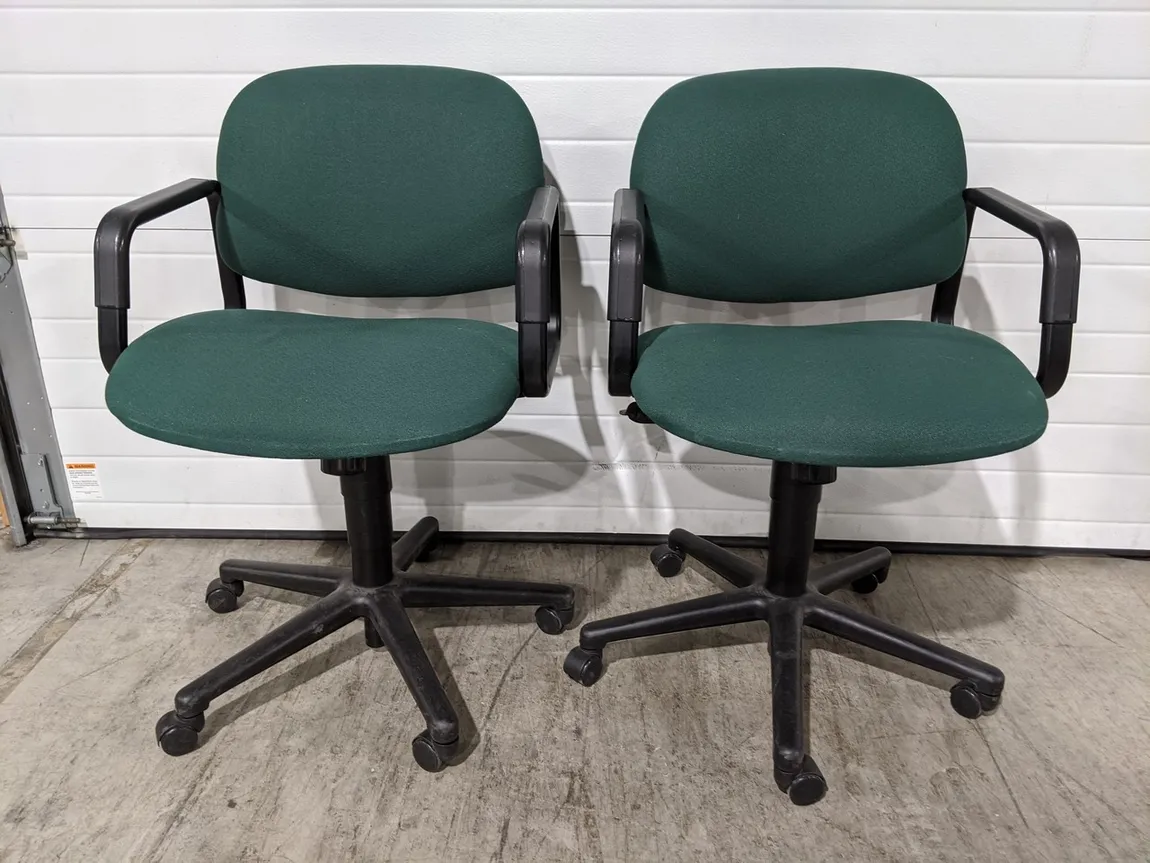 Hon Green Fabric Rolling Swivel Chairs  