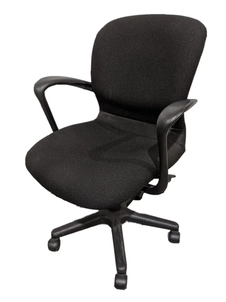 Black Fabric Rolling Office Chair